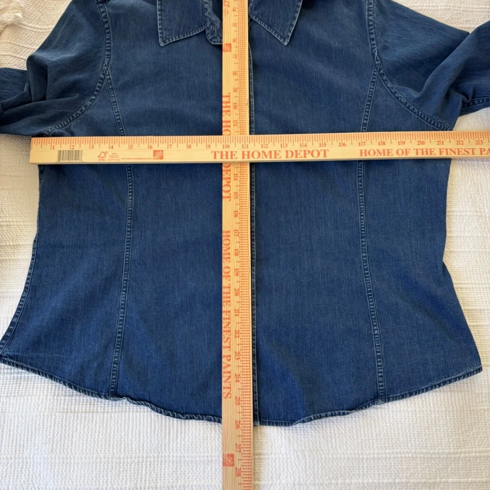 Faconnable Denim-Blue 100% Cotton Blouse in Size XL - Picture 8 of 10